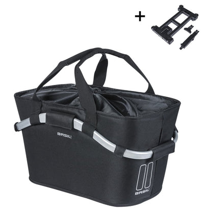 Cesto di basilico sul retro con trasporto tutto nero