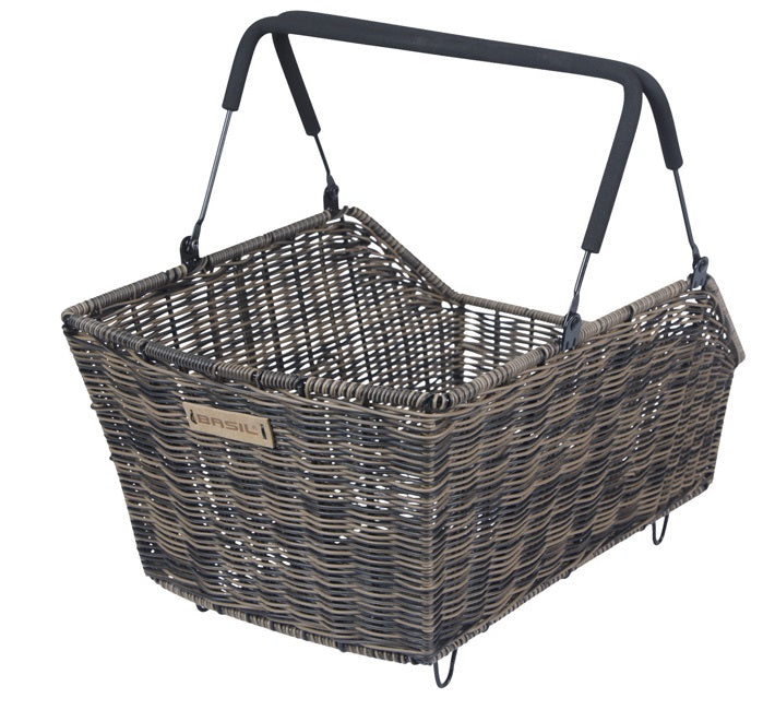 Basil Bicycle Basket Cento Rattan Look Multi System 41 x 25 x 12 cm - Brown