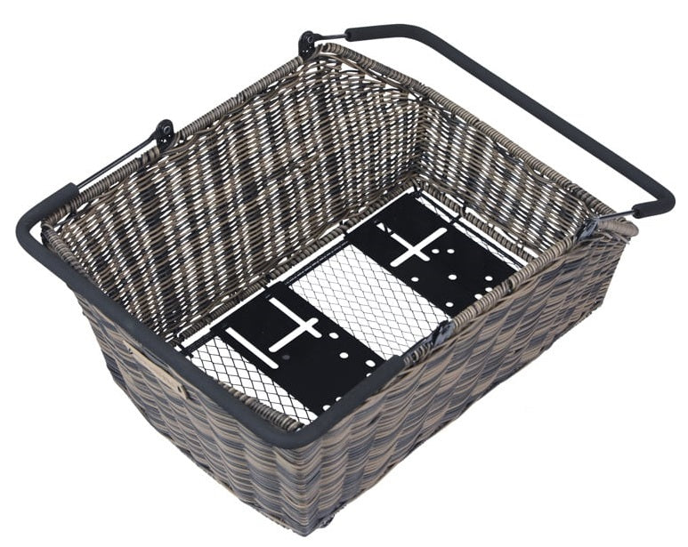 Basil Bicycle Basket Cento Rattan Look Multi System 41 x 25 x 12 cm - Brown