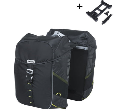 Basil Bolsa de bicicleta doble 34 litros 13 x 26 x 35 cm (2x) Lima negra