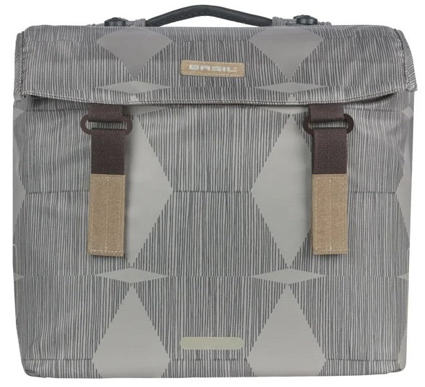Basil dubbele fietstas elegance mik 40 - 49 liter - chateau taupe