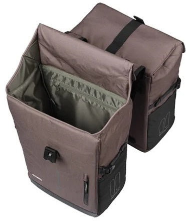 Basil Bolsa de bicicleta doble Move Mik 30 litros 16 x 27 x 38 cm de marrón