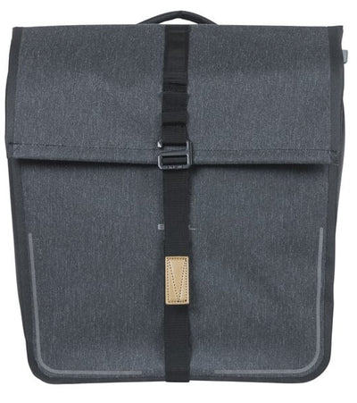 Basil Doble Bolsa de bicicleta urbana MIK Dry 50 litros - carbón de carbón