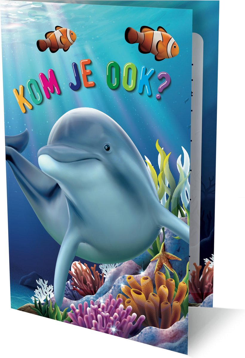 Interstat uitnodigingen dolfijn 2 pk 933 - set van 6