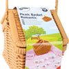 Canasta de picnic de madera de pie pequeño con vajilla romántica, 30dlg.