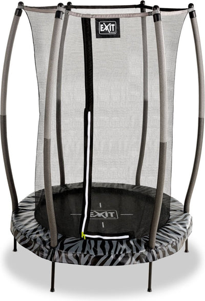 Exit toys exit tiggy trampoline ø140cm - met veiligheidsnet - rond - kindertrampoline - zwart grijs