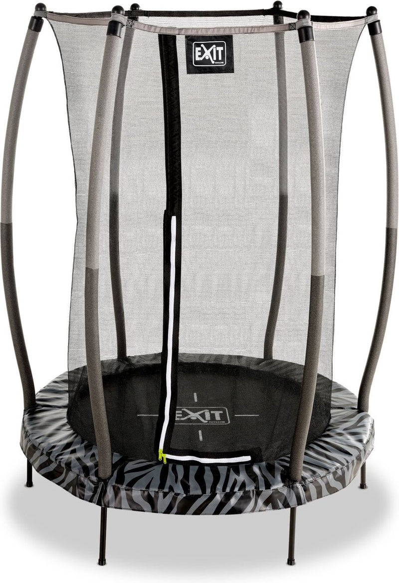 Exit Toys exit tiggy trampolín ø140cm - con red de seguridad - redondo - trampolín para niños - negro gris