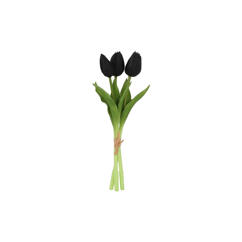 Mazzo artificiale di tulipani Countryfield neri h29cm - 3 steli