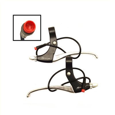 Saccon lebk74a5p05 remgreep set e-bike met remonderbreker zwart zilver