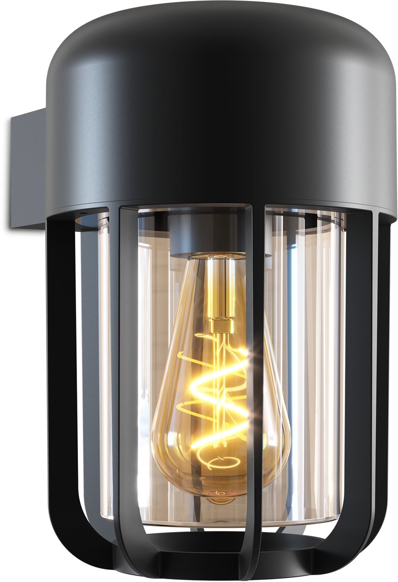 Aplique de exterior Calex faenza - casquillo e27 - resistente al agua ip65 - sensor día noche - negro