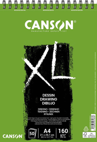 Carta da disegno Canson xl disegno 50 fogli 160gr a4 bianco | 5 pezzi