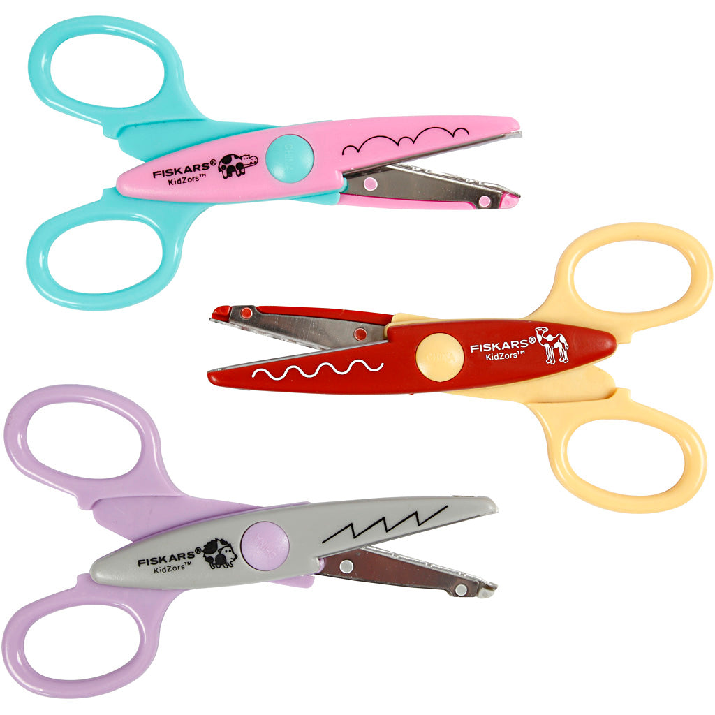 Cartelli Fiskars Kidzors, ippopotamo, riccio di cammello, 3 pezzi 1 scatola