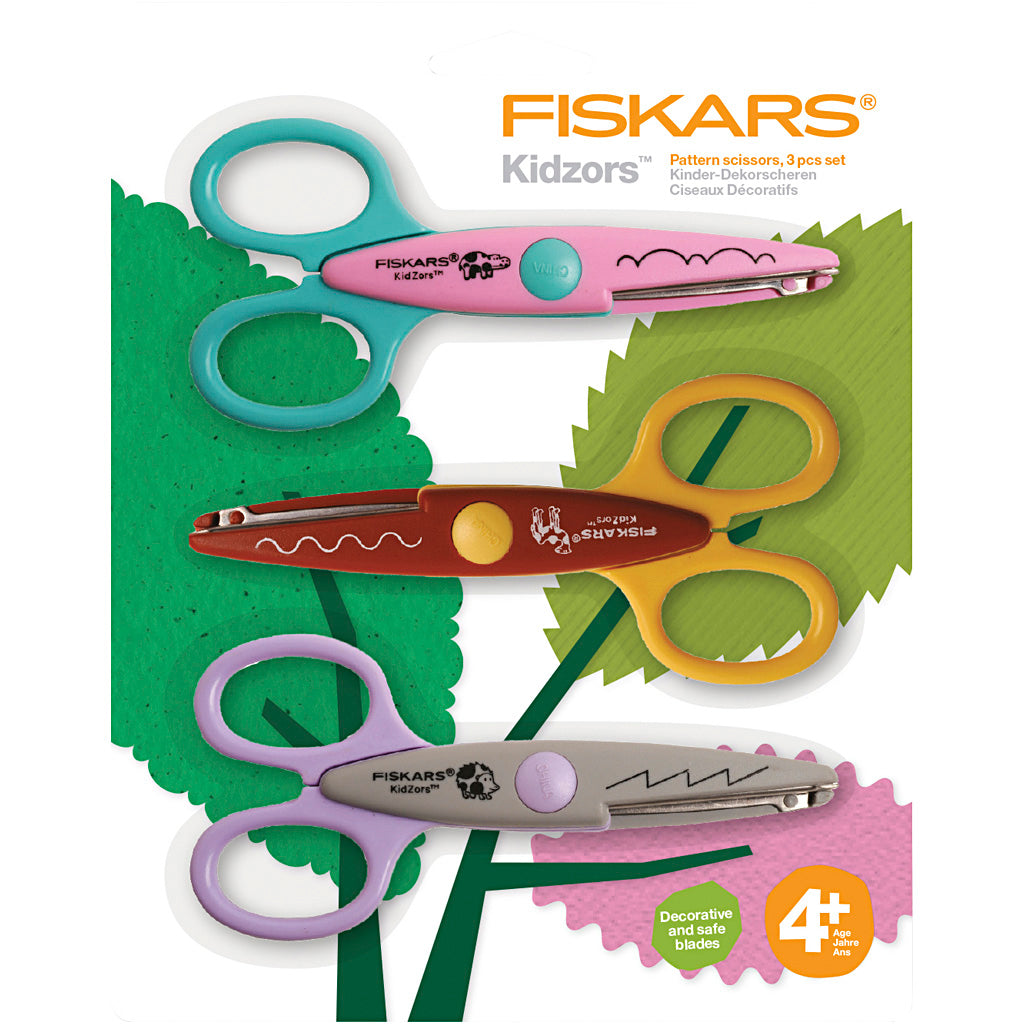 Cartelli Fiskars Kidzors, ippopotamo, riccio di cammello, 3 pezzi 1 scatola