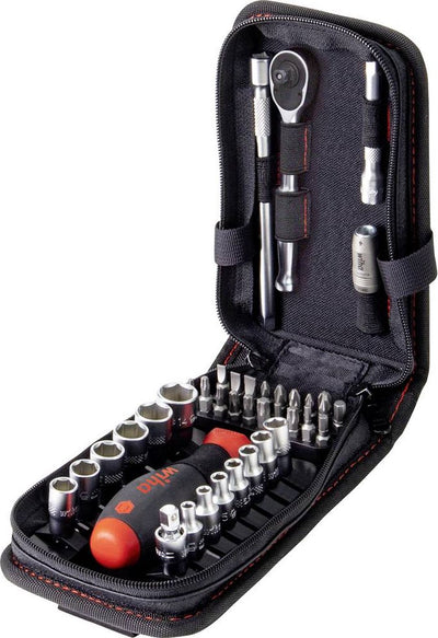 Wiha socket wrench and bit set 1 4 40 pcs. incl. functional bag with belt clip - 44684