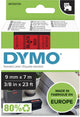Cintas dymo d1 poliéster 9mmx7m negro-rojo brillante