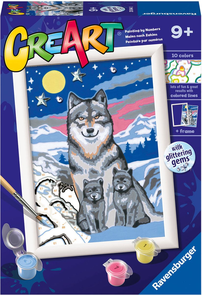 Ravvensburger Creart Painting on Number Great Wolves Family