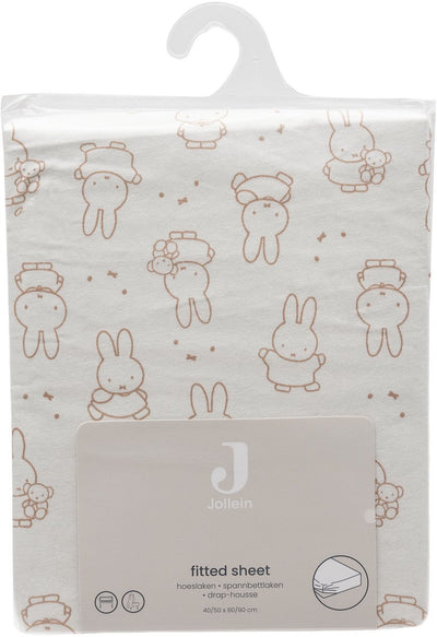 Jollein lenzuolo con angoli jersey 40 50x80 90 cm miffy moments light terra