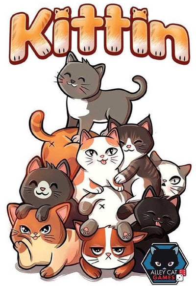 Kittin del juego del gato Asmodee: juego de apilamiento rápido para niños.