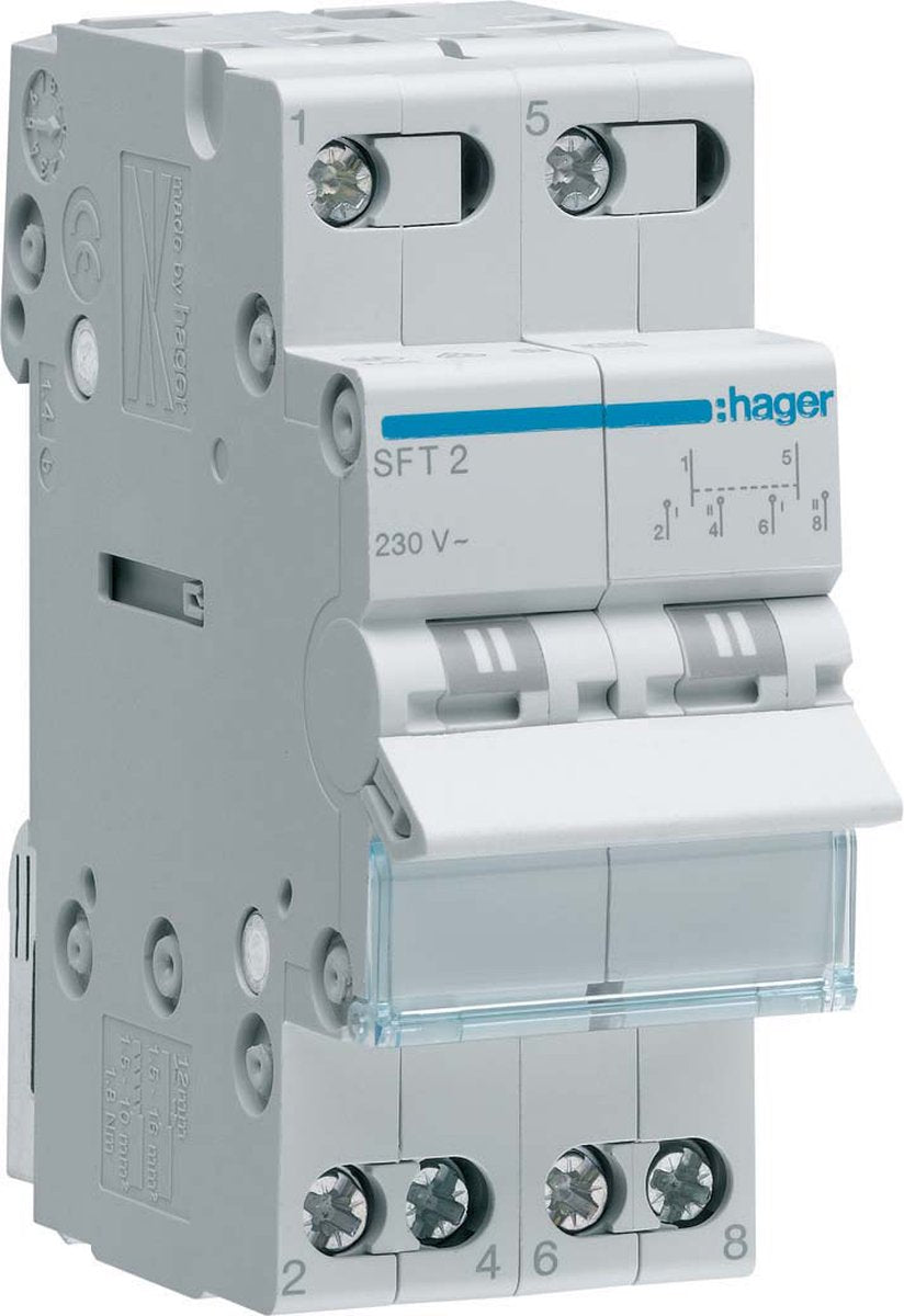 Hager modular changeover switch 2 pole - sft240