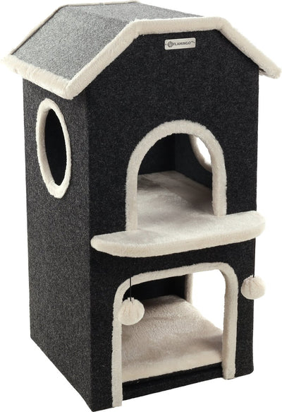 Barril rascador Flamingo nordic villa negro - negro - 48,5 x 51,5 x 80,5 cm