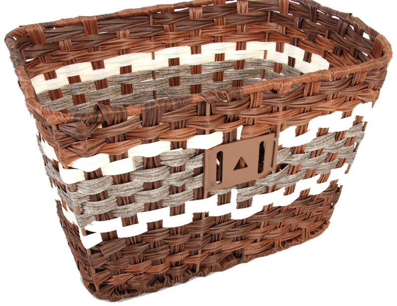 Cesto di biciclette intrecciato intrecciato volare l 36 x 27 x 21 cm - marrone scuro