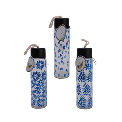 Decoris borraccia in vetro 400ml blu