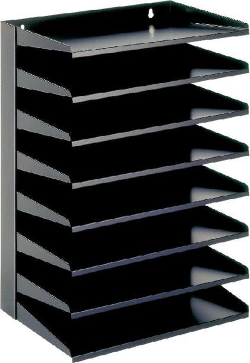 V-part - sorteerrek 8-delig - steel - zwart - sorteerbak