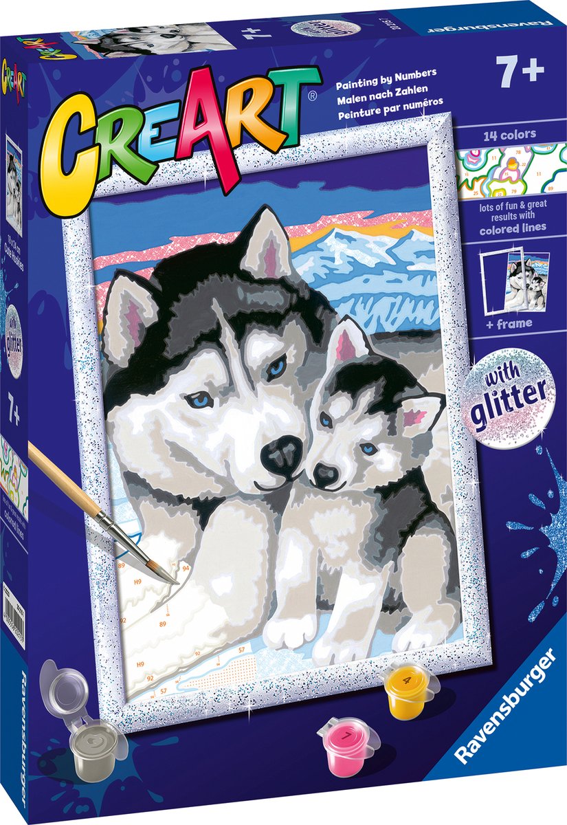 Ravensburger Creart Painting on Number Cinge Huskies