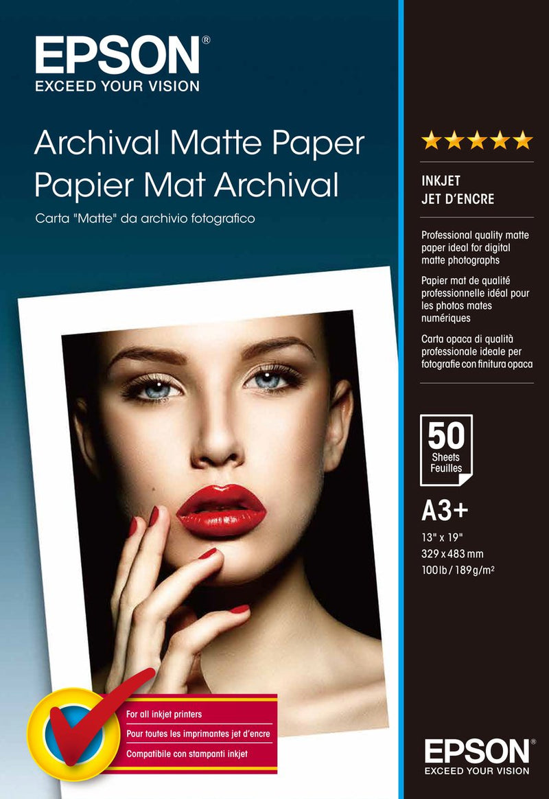 Papel fotográfico mate Epson a3+ 50 hojas 189g