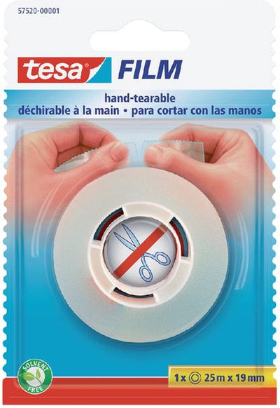 Nastro adesivo Tesa film® 25mx19mm strappabile a mano trasparente | 6 pezzi