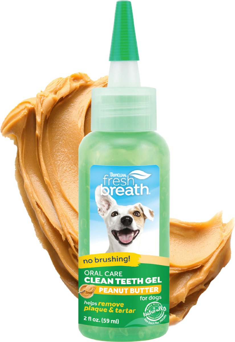 Tropiclean Fresh Breath - Gel dentale per la cura dentale del cane - Burro di arachidi - 15 g