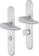 Maniglia per porta Impresso - sutton - per interni - scudo ovale con serratura per WC - alluminio - 2 pezzi