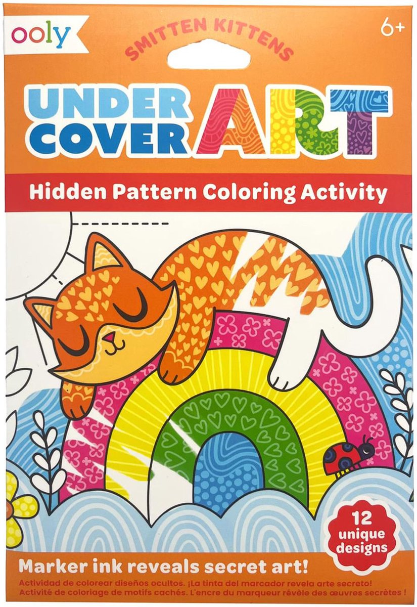 Ooly - undercover art - 12 kleurplaten met verborgen patronen - smitten kittens