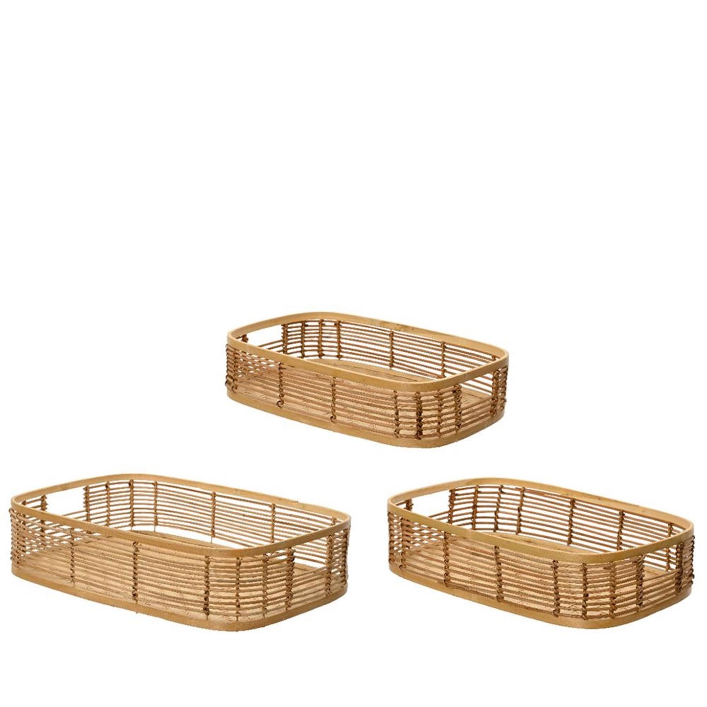 Juego de bandejas Decoris 3 piezas bambú 48,5 cm