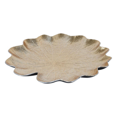 Countryfield cuenco forma hoja plástico dorado 33cm