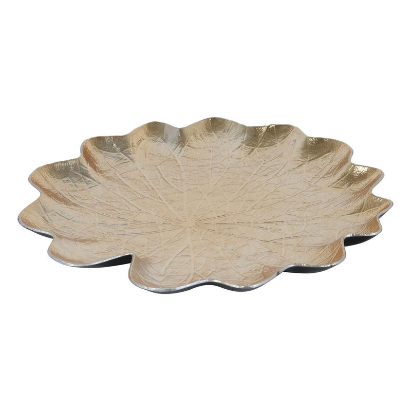 Countryfield schaal bladvorm kunststof goud 33cm