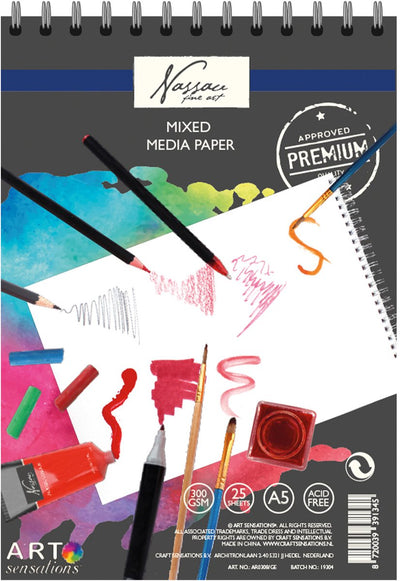 Creative Craft Group Sketchbook Media mixta Papier A5, 25 hojas