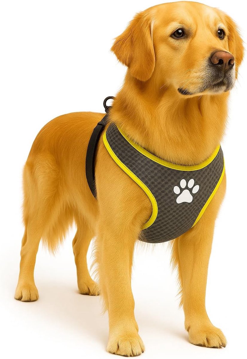 Arnés para perros Flamingo - arnés para perros - arnés para perros antitirones - arneses para perros - arnés para perros antitirones - step go tasha - gris - talla xl - a: 65cm b: 90-115cm x 20mm x 5mm