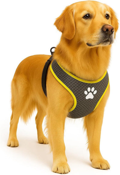 Arnés para perros Flamingo - arnés para perros - arnés para perros antitirones - arneses para perros - arnés para perros antitirones - step go tasha - gris - talla xl - a: 65cm b: 90-115cm x 20mm x 5mm