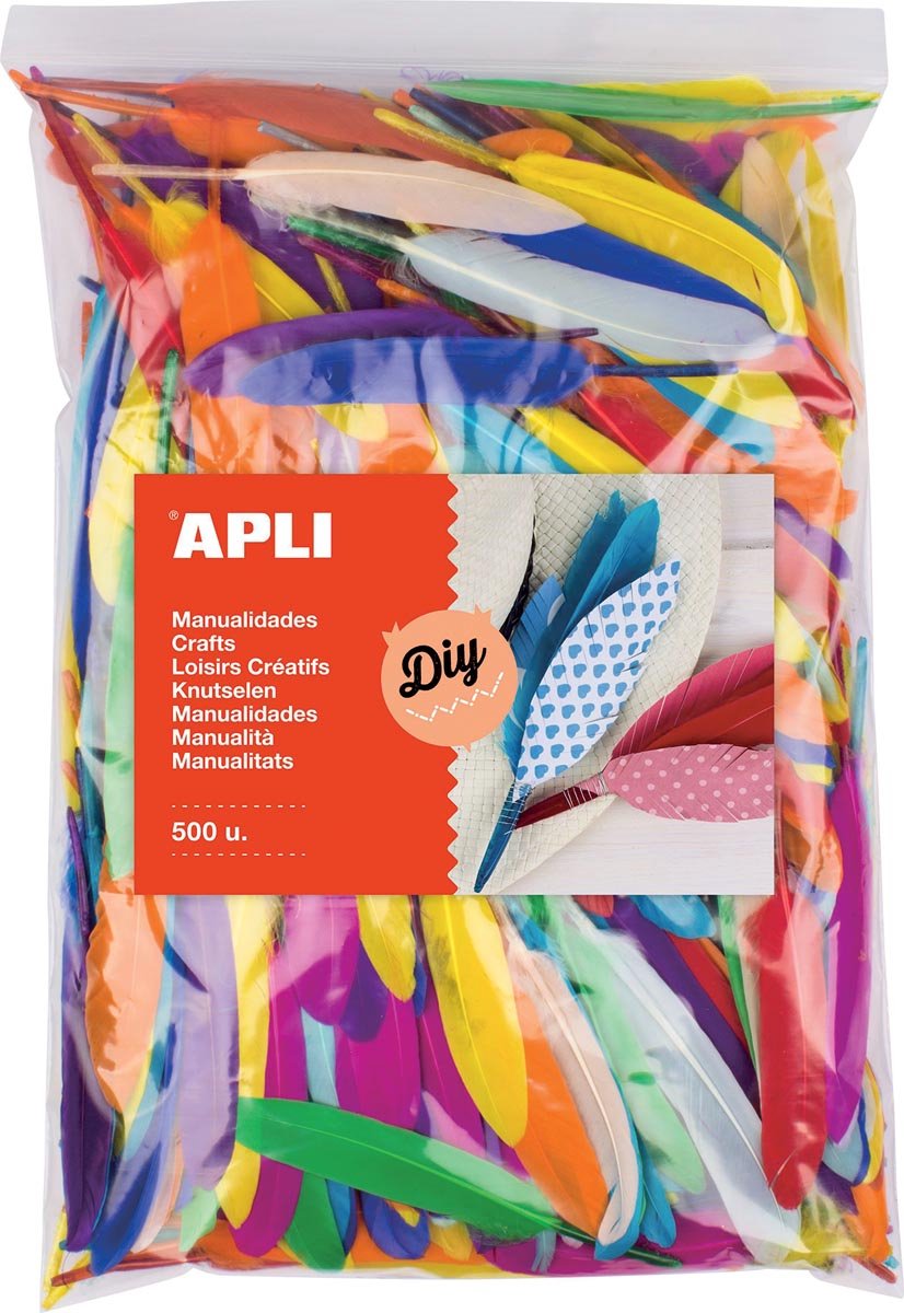 Plumas de Apli | bolsa con 500 piezas en colores surtidos