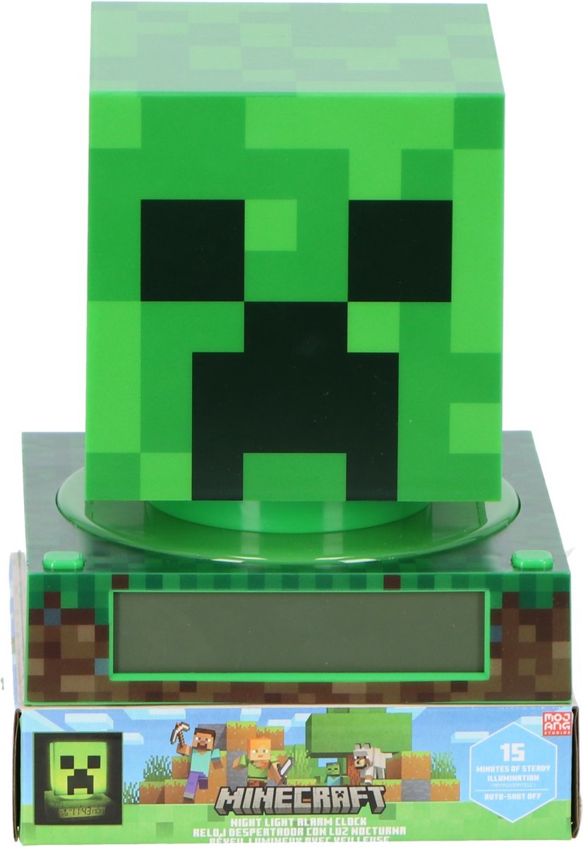Lampada sveglia digitale Minecraft 21,5 x 13 cm