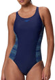 Speedo placement medalist 1 piece dames sportbadpak - marine blauw