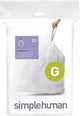 Bolsas de basura Simplehuman code g - 30 litros - 20 piezas - con cordón - blanco