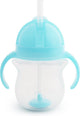 Bicchiere con cannuccia antigoccia Munchkin Tip Sip - bicchiere con cannuccia - lavabile in lavastoviglie - dai 6 mesi - 207 ml - blu - bicchiere con cannuccia