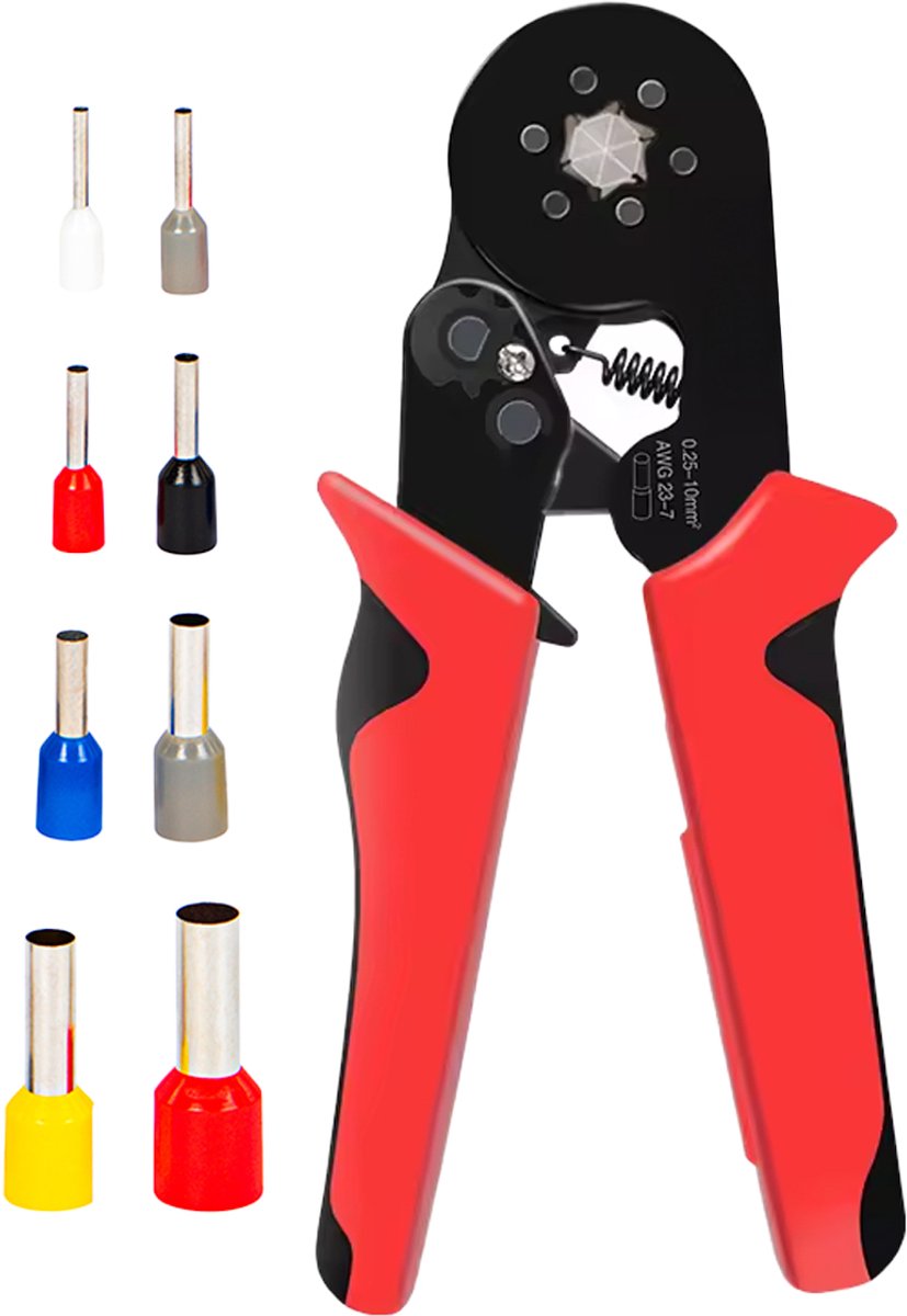 Juego de alicates para engarzar por soplado con casquillos - 1201 piezas - alicates para engarzar profesionales - awg 7-23 - incluye caja de almacenamiento