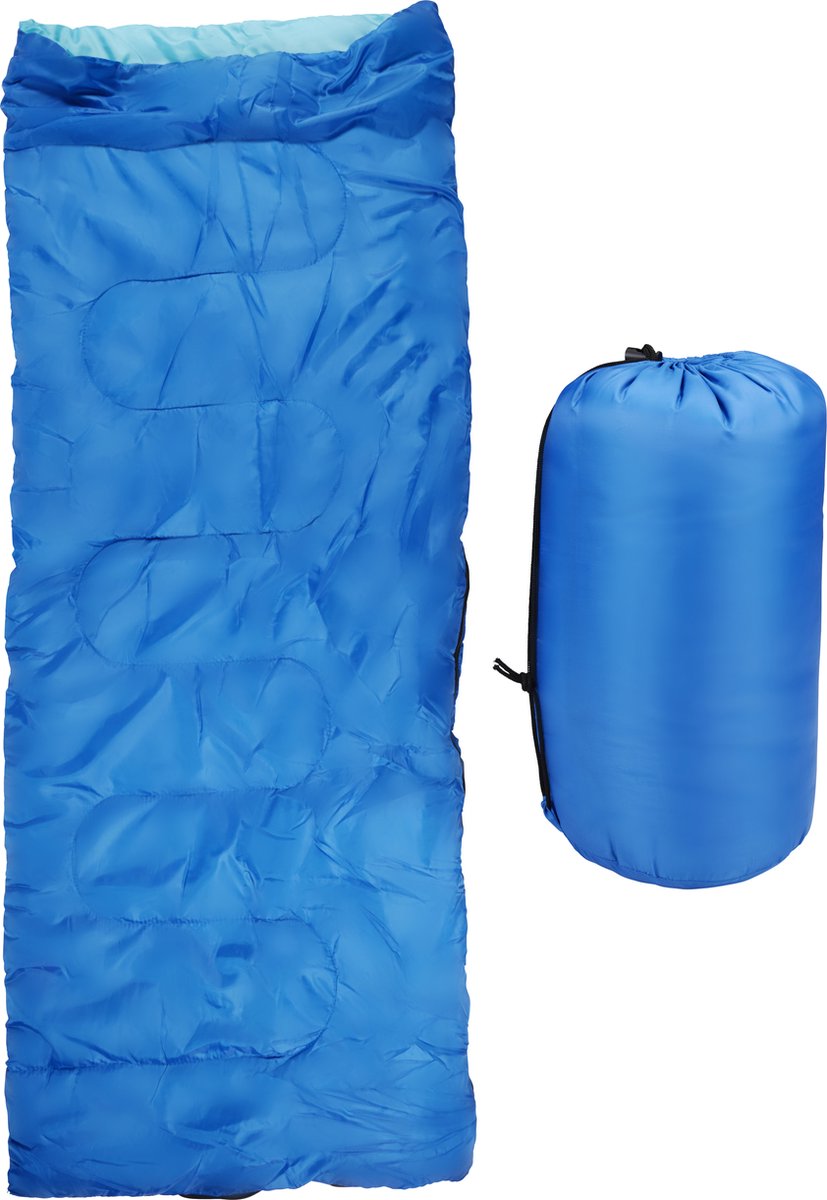Camp active sleeping bag adults - summer sleeping bag for 5°c to 10°c - 190 x 72 cm - blue