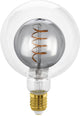 Eglo led lamp - e27 - ø 12,5 cm - g125 - zwart helder - 2000k - dimbaar
