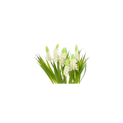 Countryfield flor artificial en maceta muscari blanco h28cm