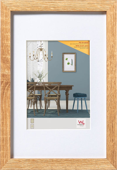 Walther fiorito - marco de madera mdf - tamaño de foto 30x40 cm - vidrio artístico - roble claro