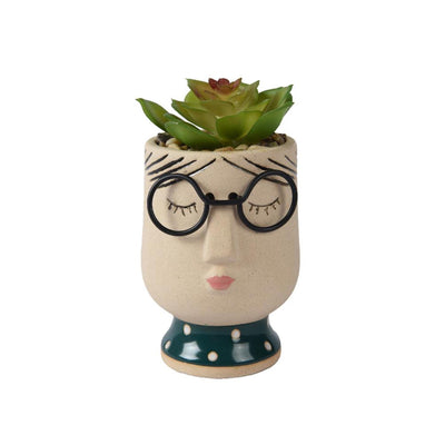 Decoris pianta artificiale in vaso viso h13,5cm